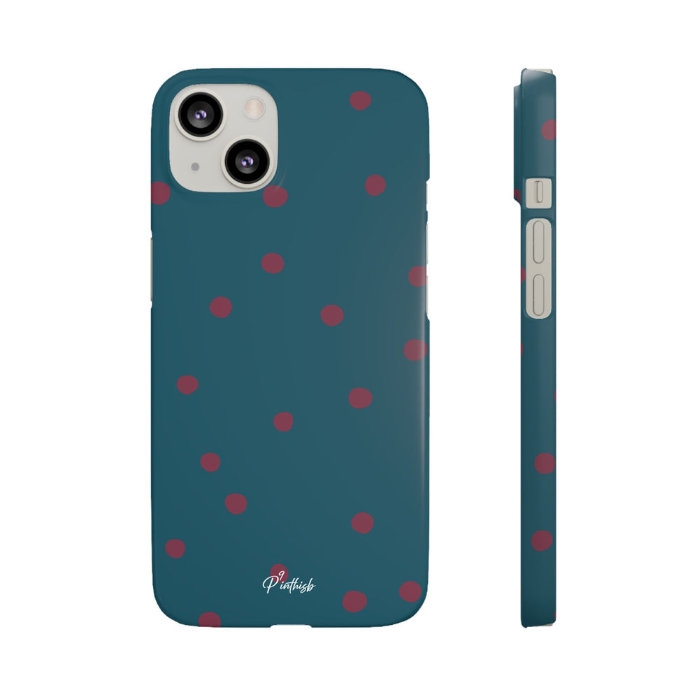 Teal & Burgundy Polka Dot Snap Phone Case