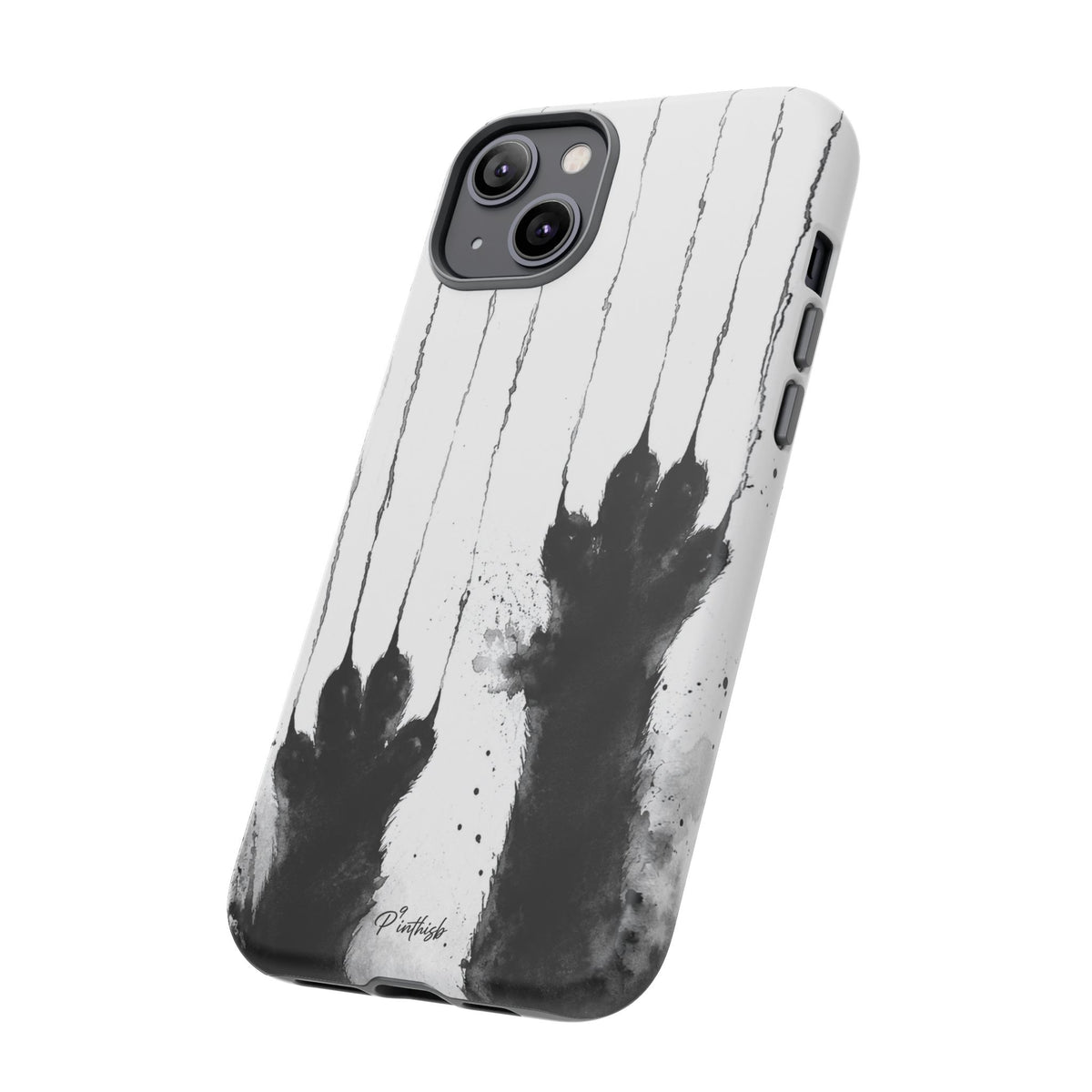 Black Ink Paw Print Tough Case