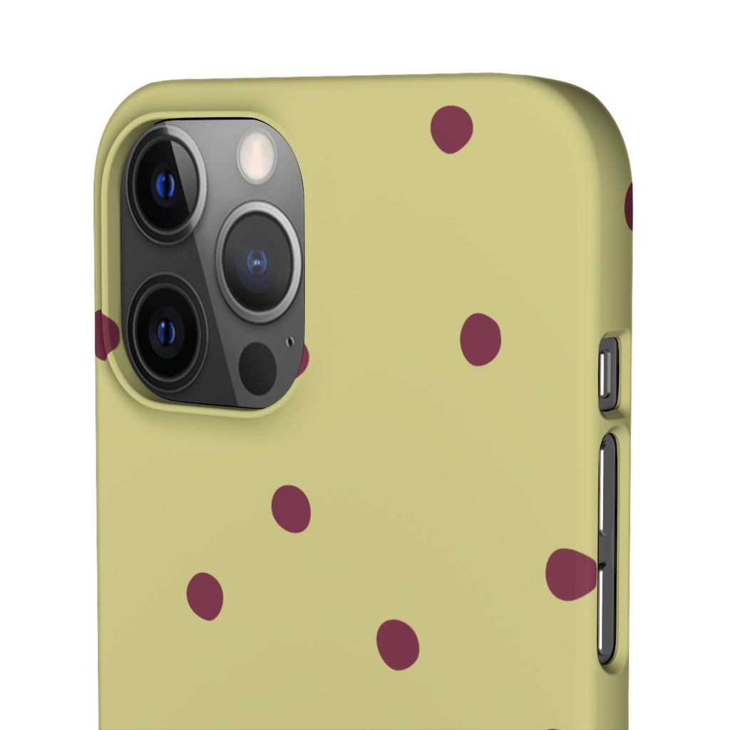 Yellow & Burgundy Polka Dot Snap Phone Case