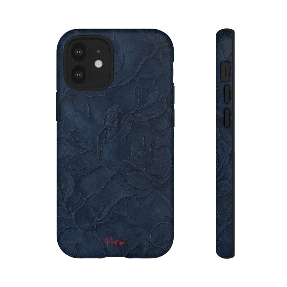 Navy Floral Textured Tough Case