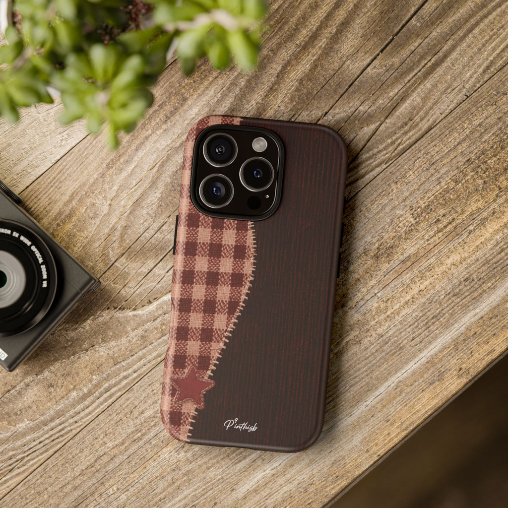 Rustic Plaid Stars Phone Case