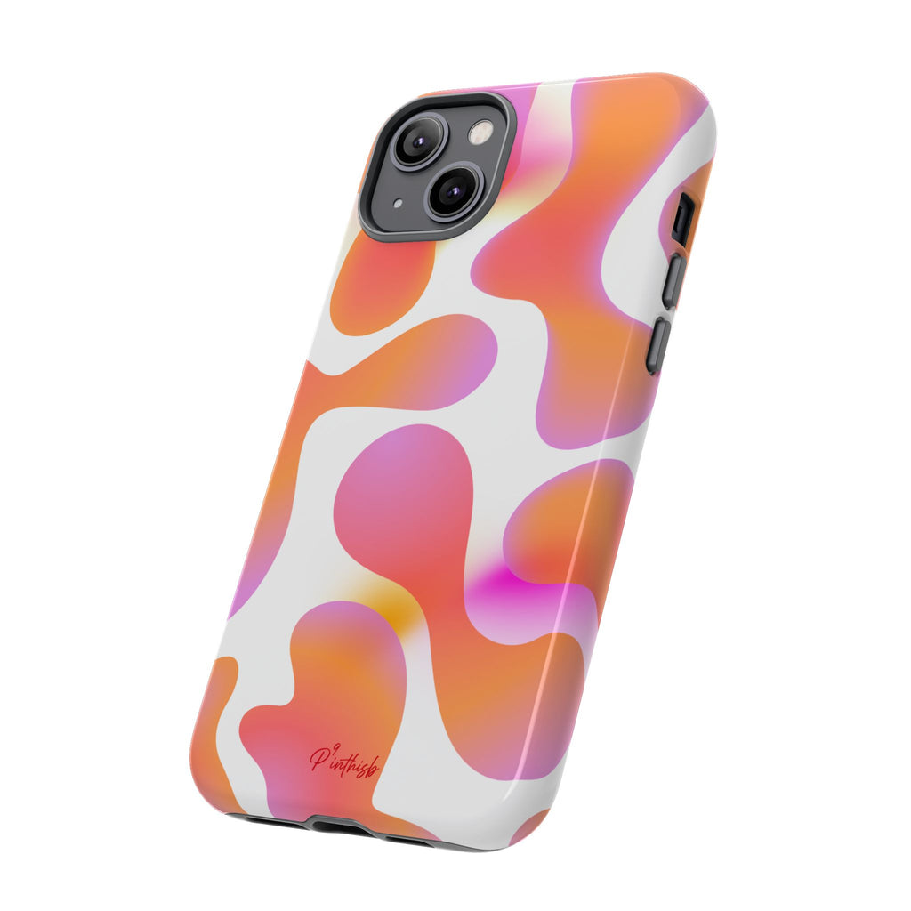 Abstract Orange Pink Camouflage Tough Phone Case