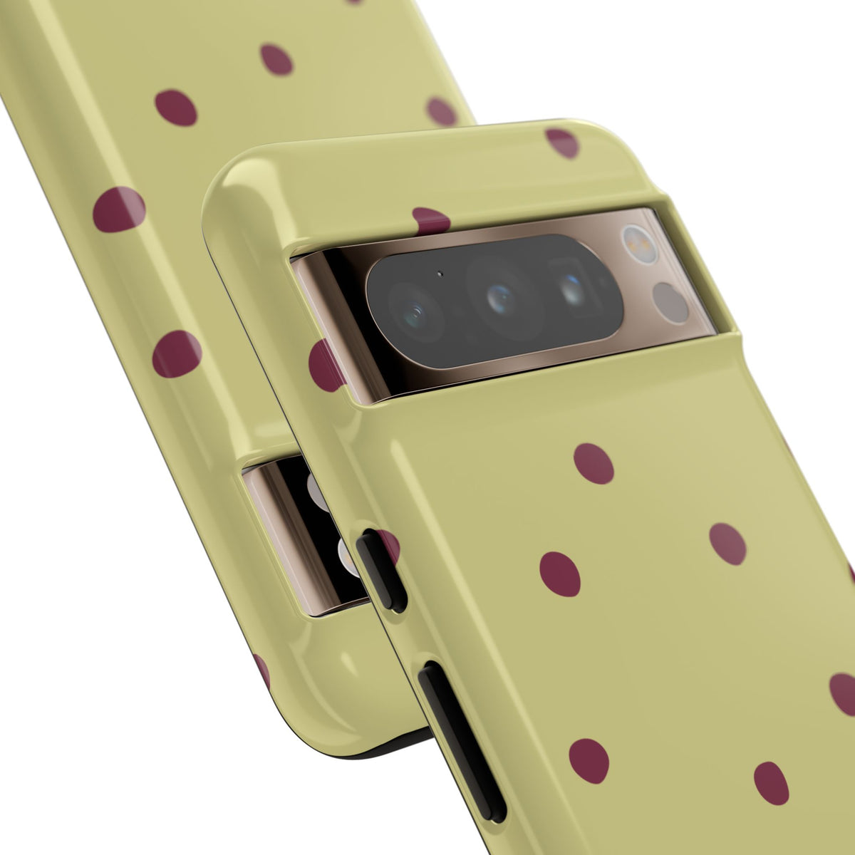 Yellow & Burgundy Polka Dot Tough Phone Case