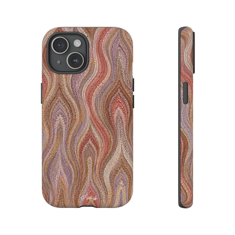 Wavy Peach & Mauve Tough Case