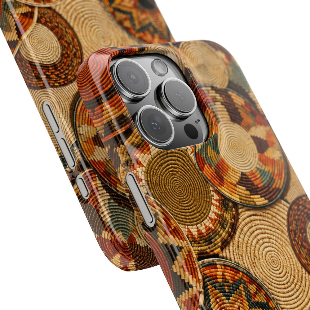 Bohemian Woven Basket Pattern Snap Case