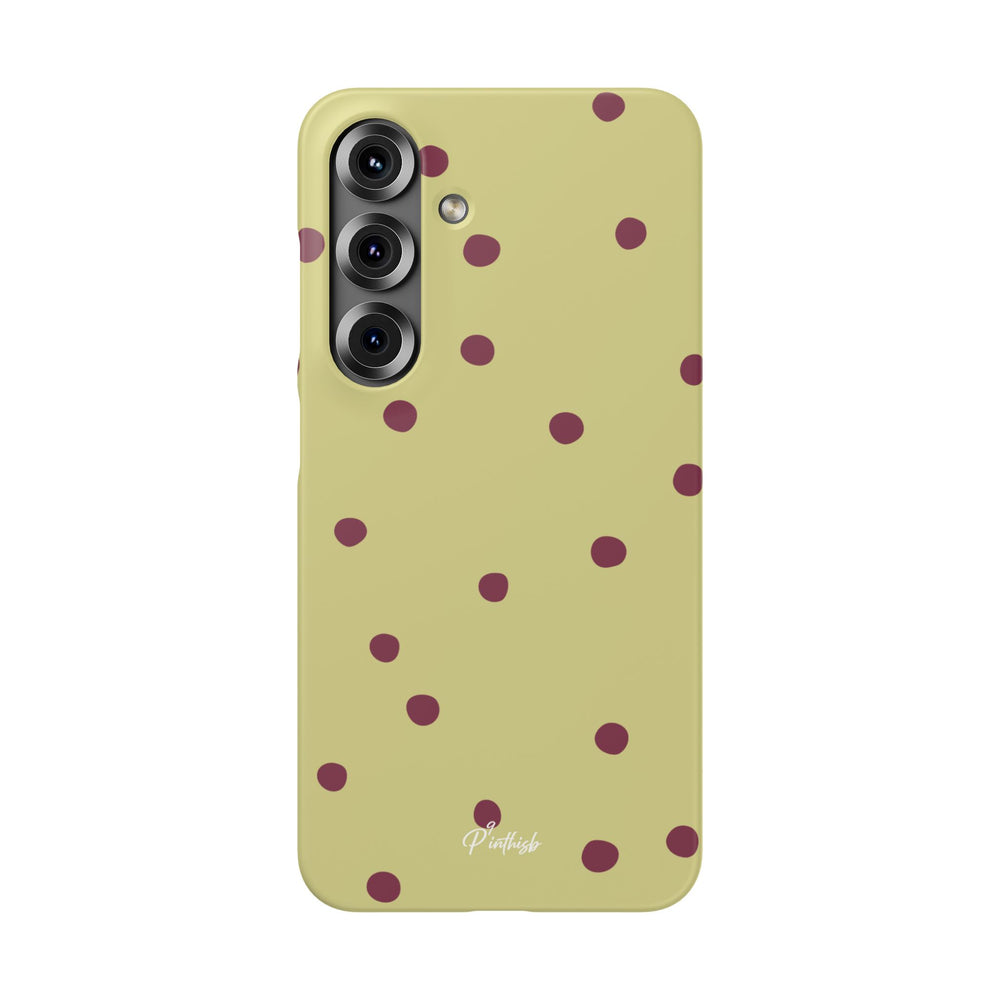 Yellow & Burgundy Polka Dot Snap Phone Case