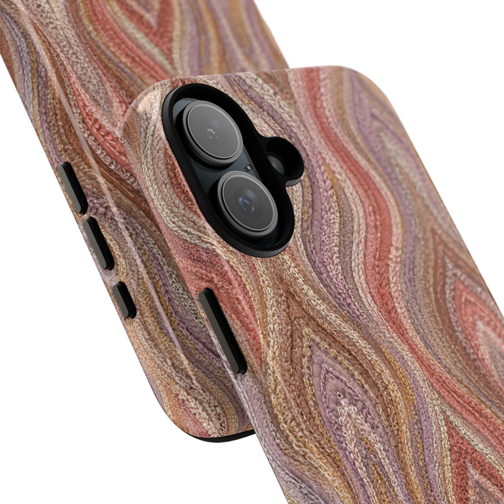 Wavy Peach & Mauve Tough Case