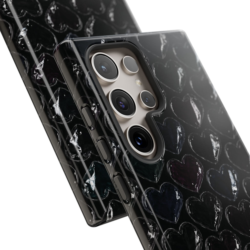 Black Pop Hearts Tough Case