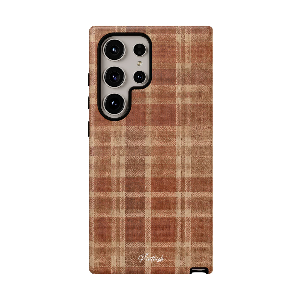 Rustic Brown Cozy Plaid Tough Case