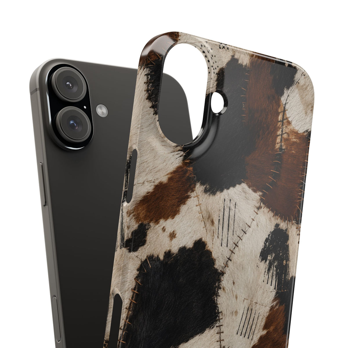 Brown & Black Animal Print Snap Case