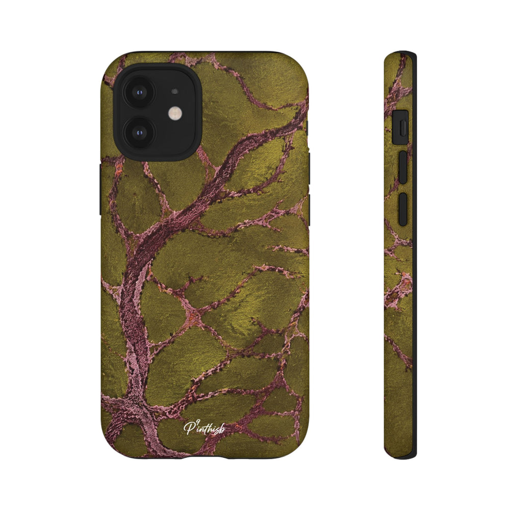 Olive & Rose Gold Tree Pattern Phone Case