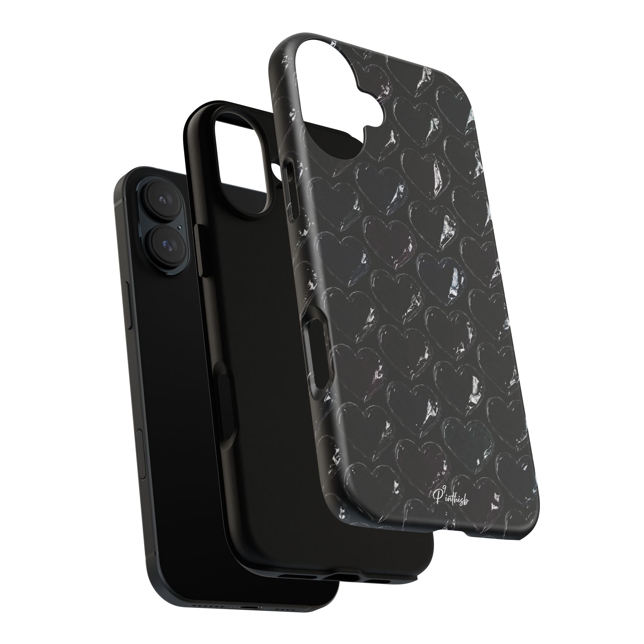 Black Pop Hearts Tough Case