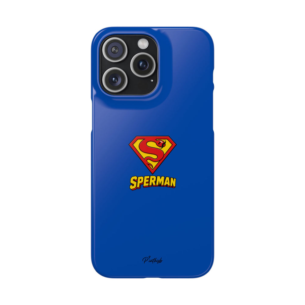 "SPERMAN" Parody Logo Snap Phone Case