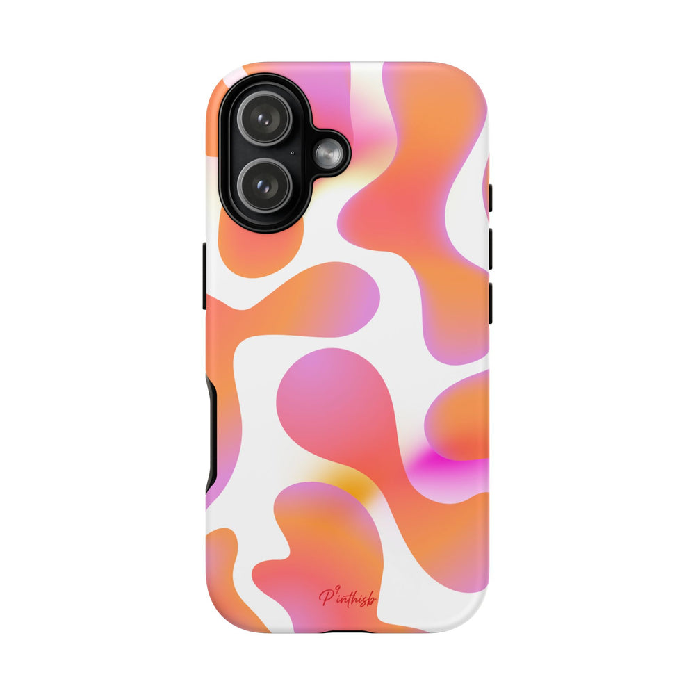 Abstract Orange Pink Camouflage Tough Phone Case
