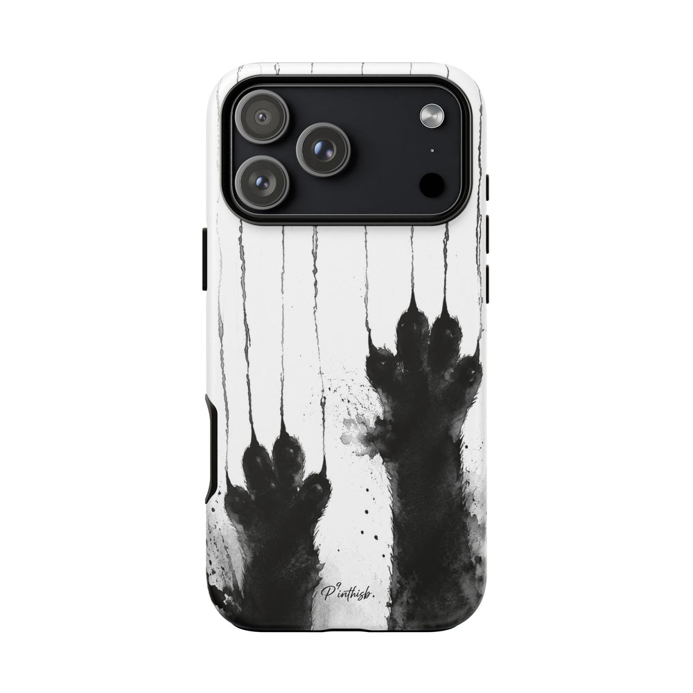 Black Ink Paw Print Tough Case