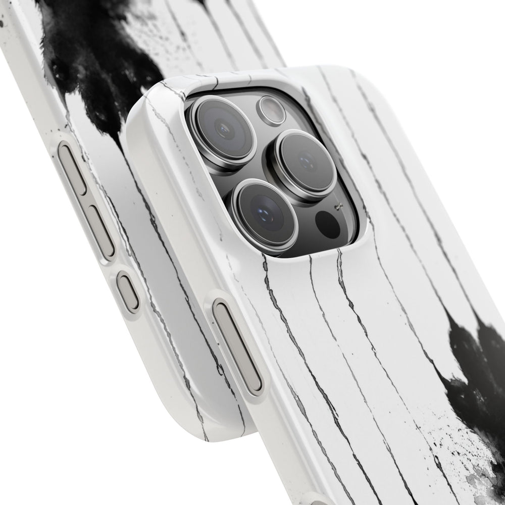 Black Ink Paw Print Snap Case