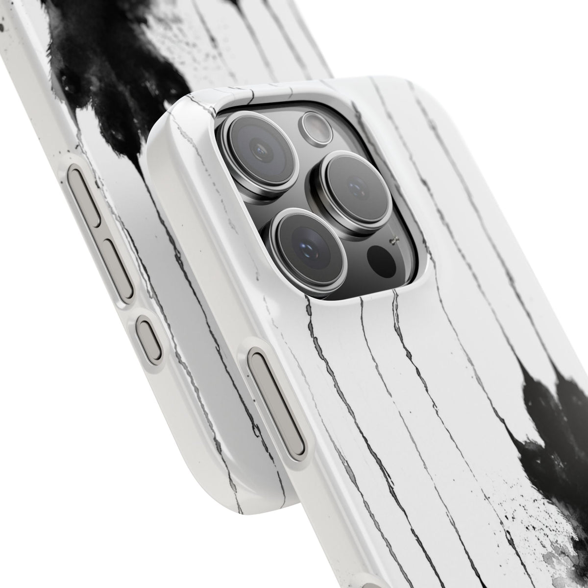 Black Ink Paw Print Snap Case