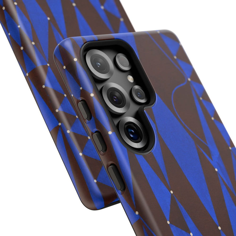 Geometric Blue Diamond Tough Phone Case
