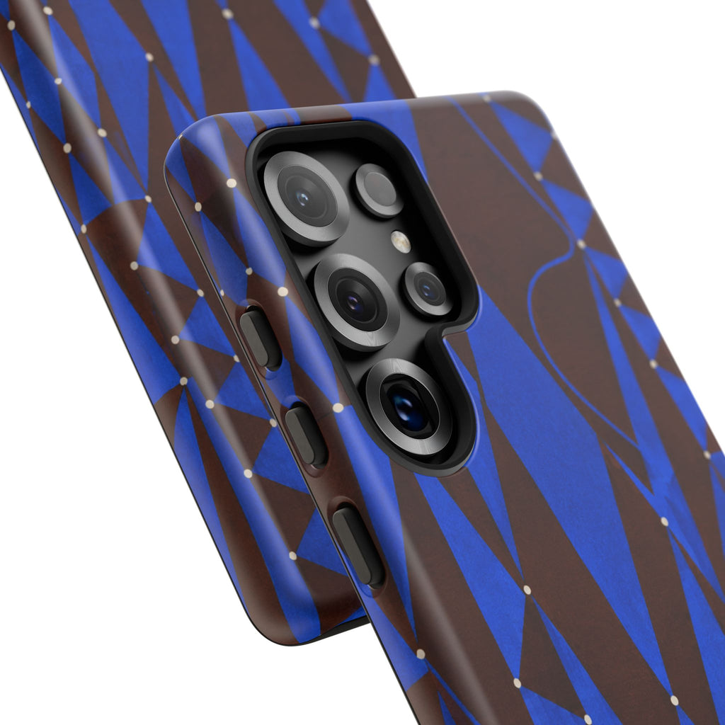 Geometric Blue Diamond Tough Phone Case