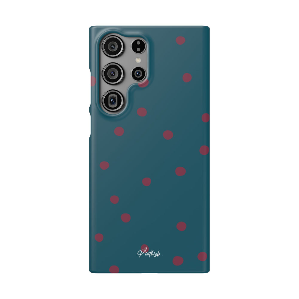 Teal & Burgundy Polka Dot Snap Phone Case