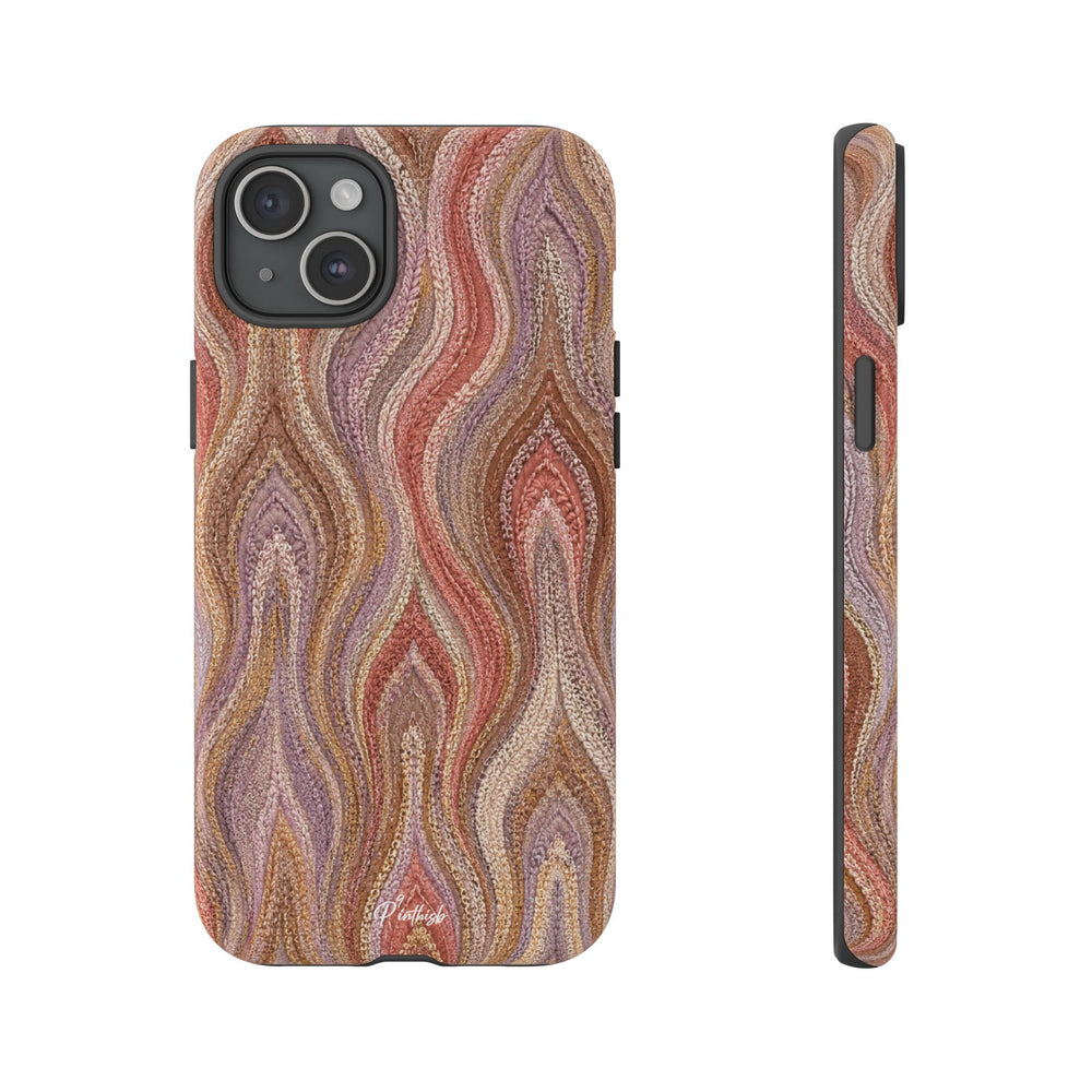 Wavy Peach & Mauve Tough Case