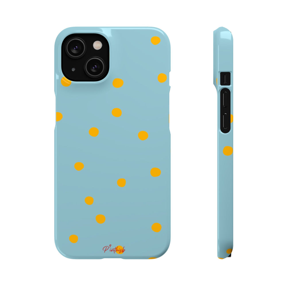 Blue & Yellow Polka Dot Snap Phone Case