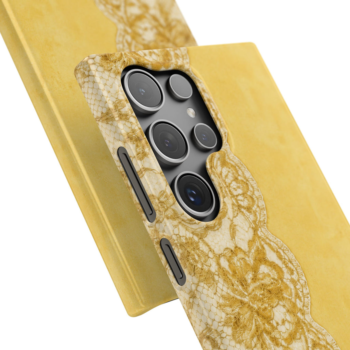 Yellow Vintage Lace Snap Case