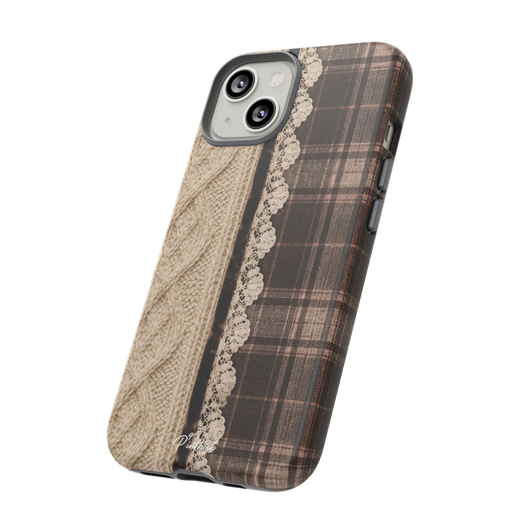 Cozy Plaid Knit Tough Phone Case