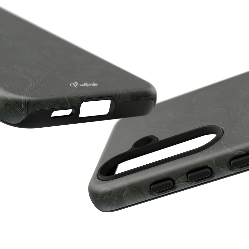 Dark Olive Floral Texture Tough Case
