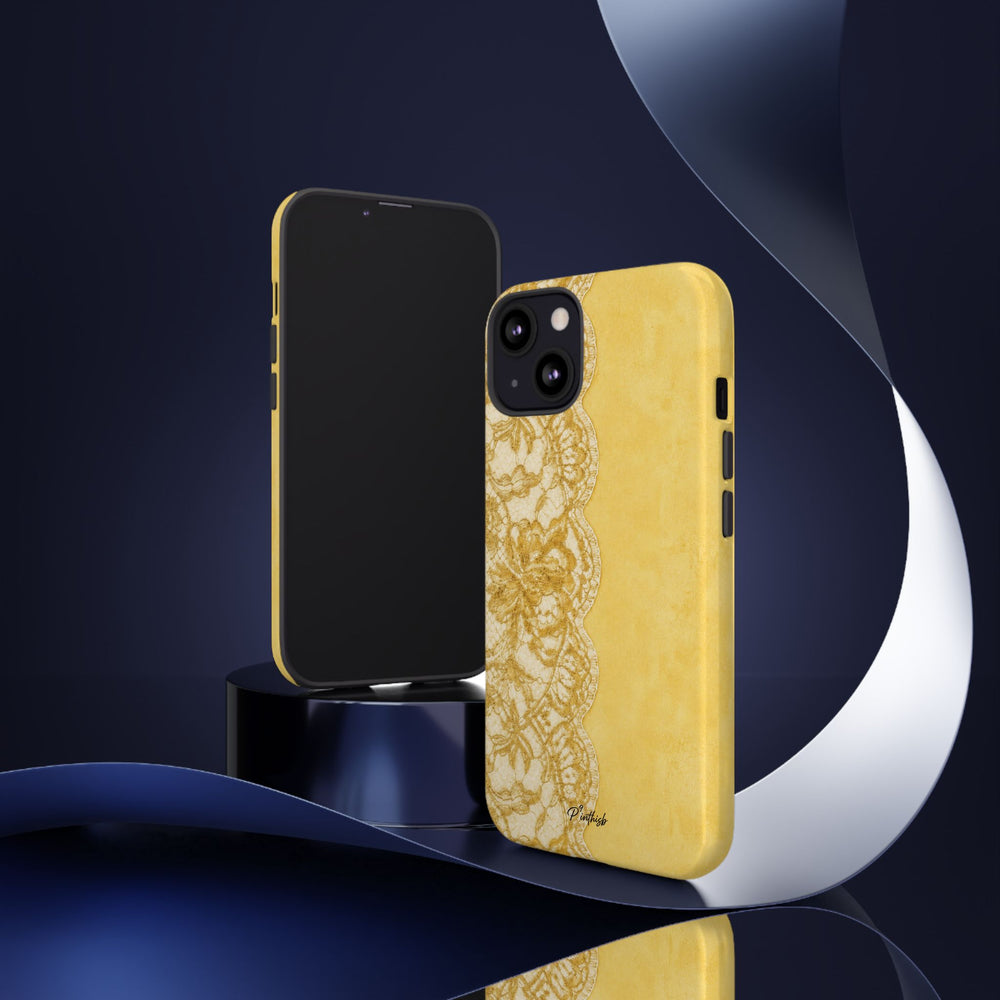 Yellow Vintage Lace Tough Case