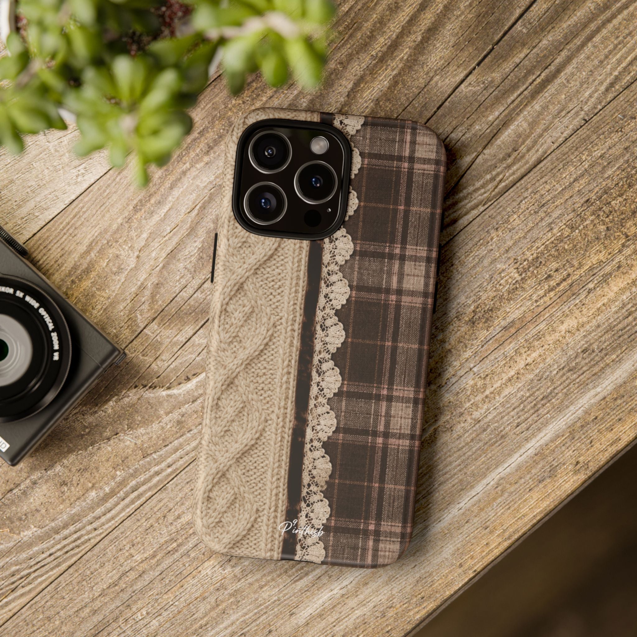Cozy Plaid Knit Tough Phone Case