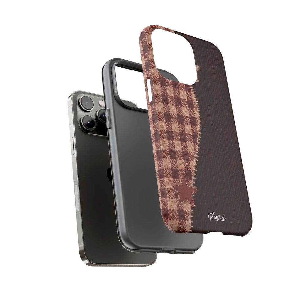 Rustic Plaid Stars Phone Case