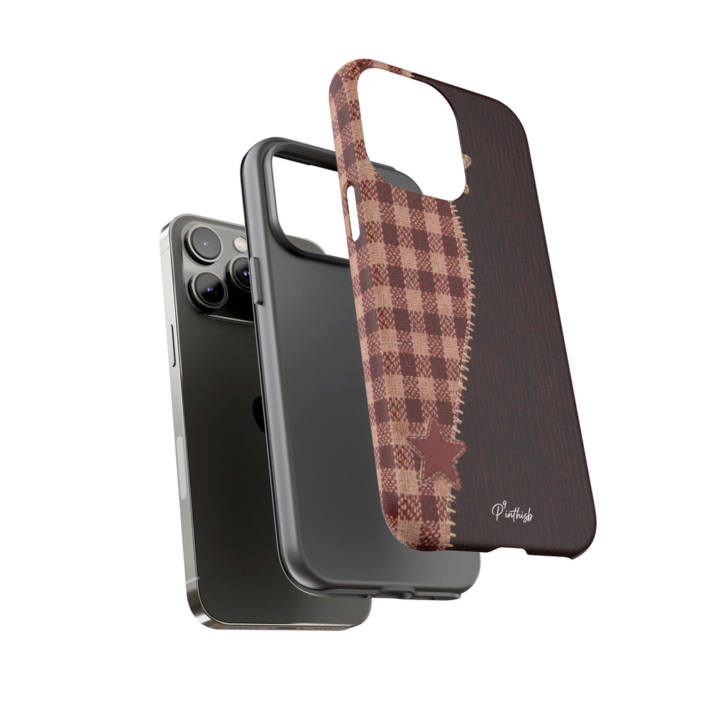 Rustic Plaid Stars Phone Case