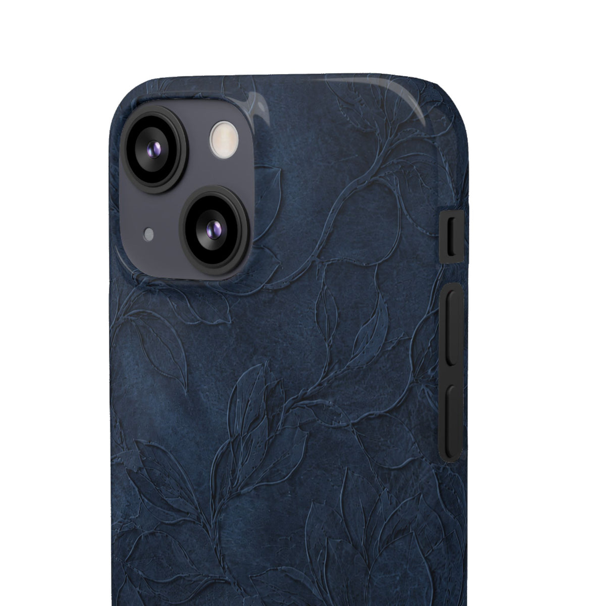 Navy Floral Textured Snap Case
