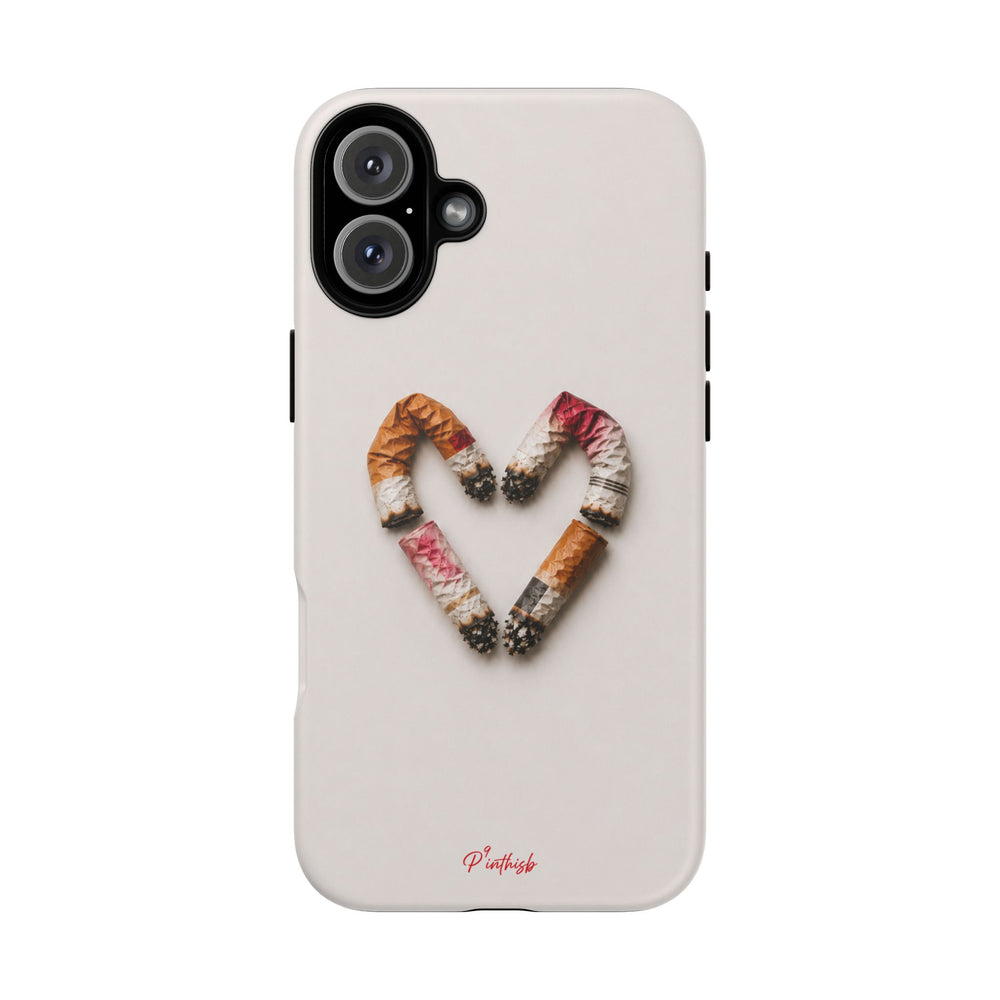 Cigarette Butts Heart Tough Case