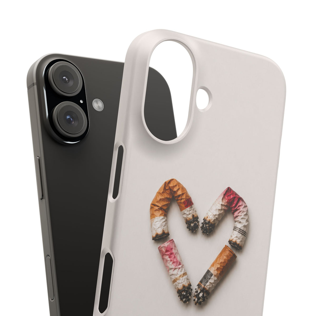 Cigarette Butts Heart Snap Case