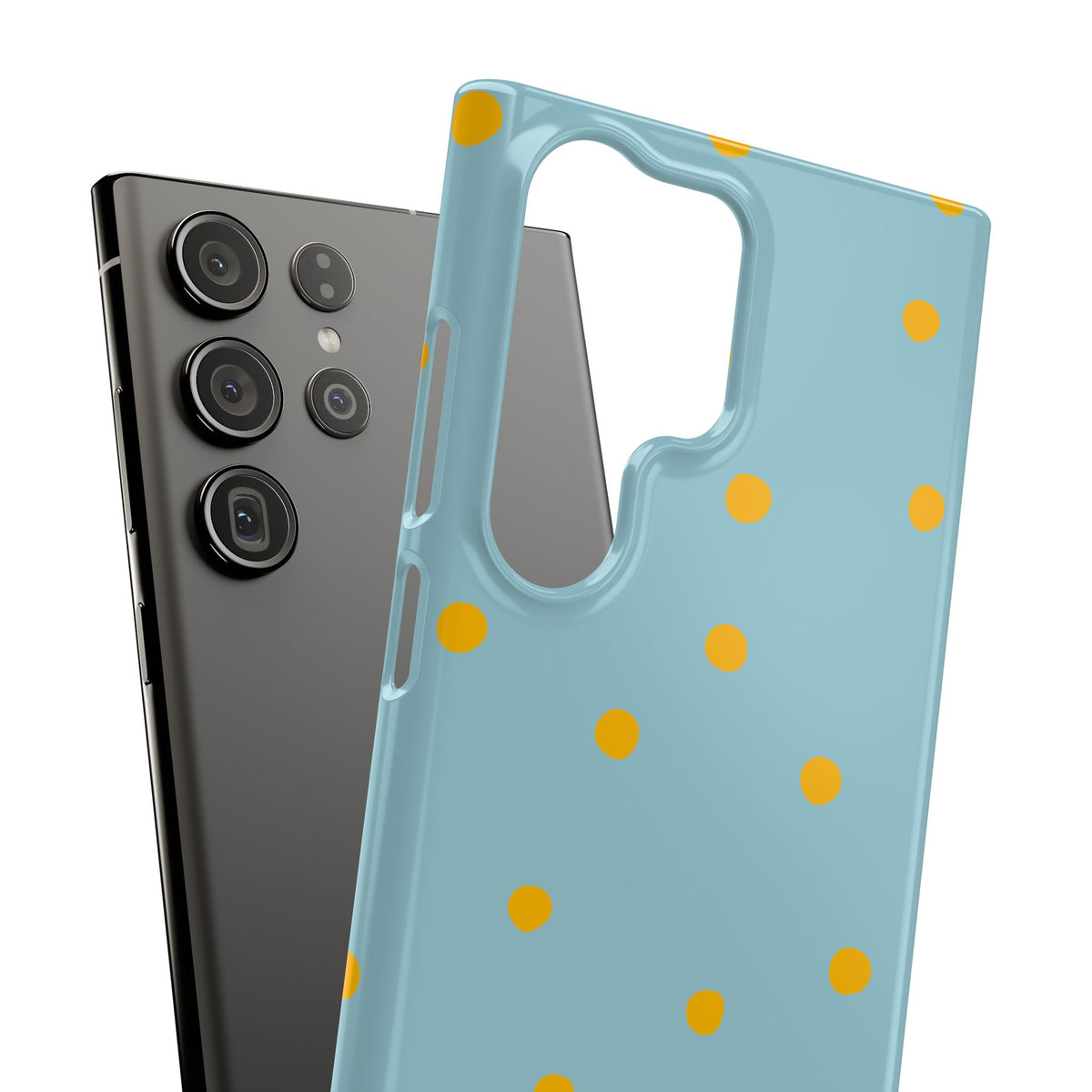Blue & Yellow Polka Dot Snap Phone Case