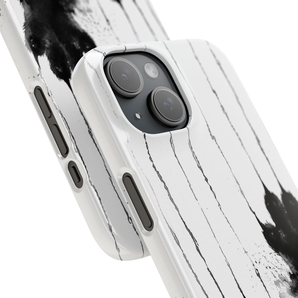 Black Ink Paw Print Snap Case