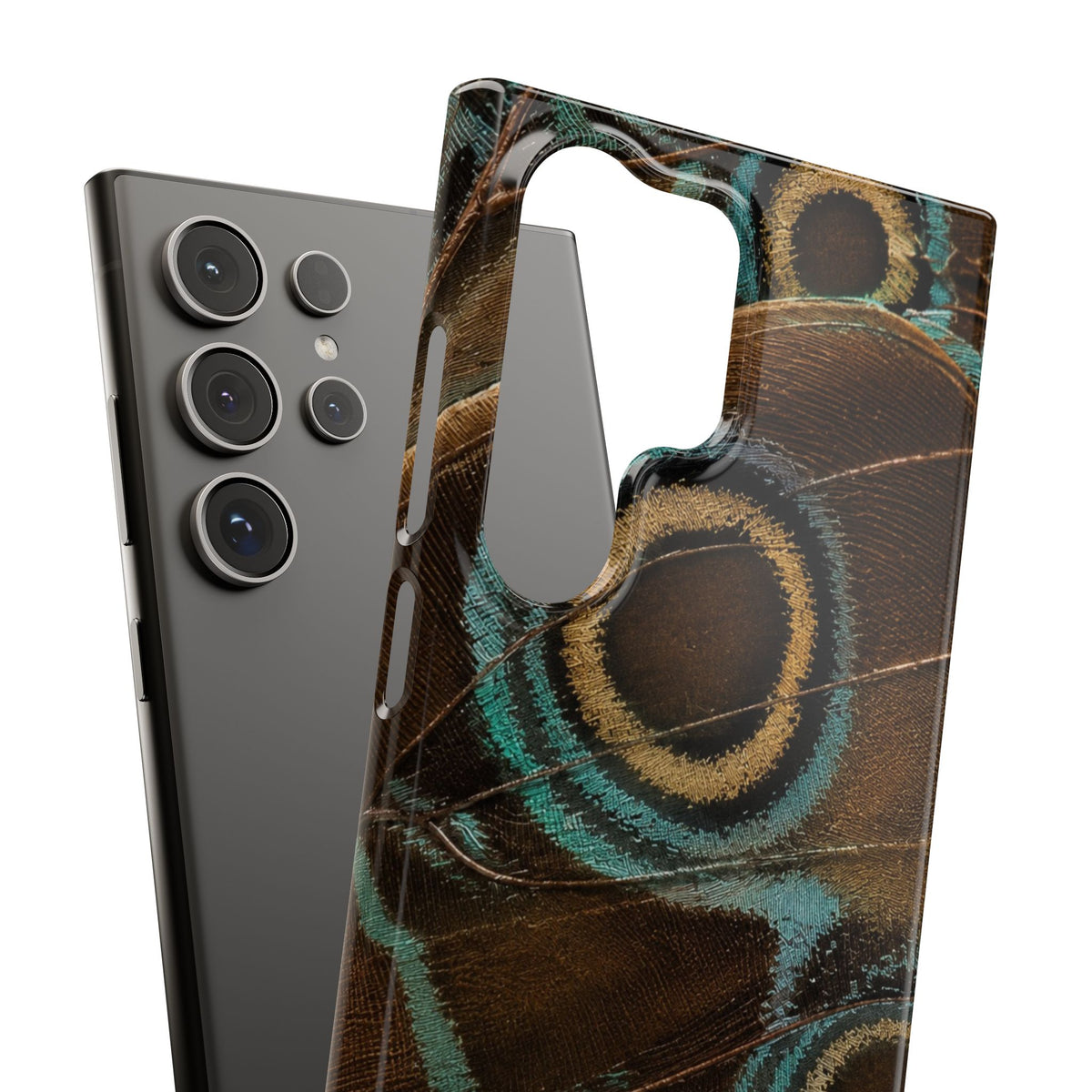 Peacock Feather Pattern Snap Case