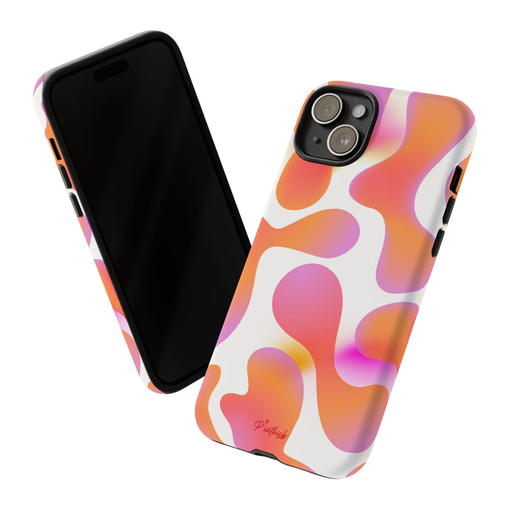 Abstract Orange Pink Camouflage Tough Phone Case