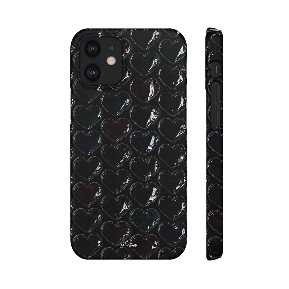 Black Pop Hearts Snap Case