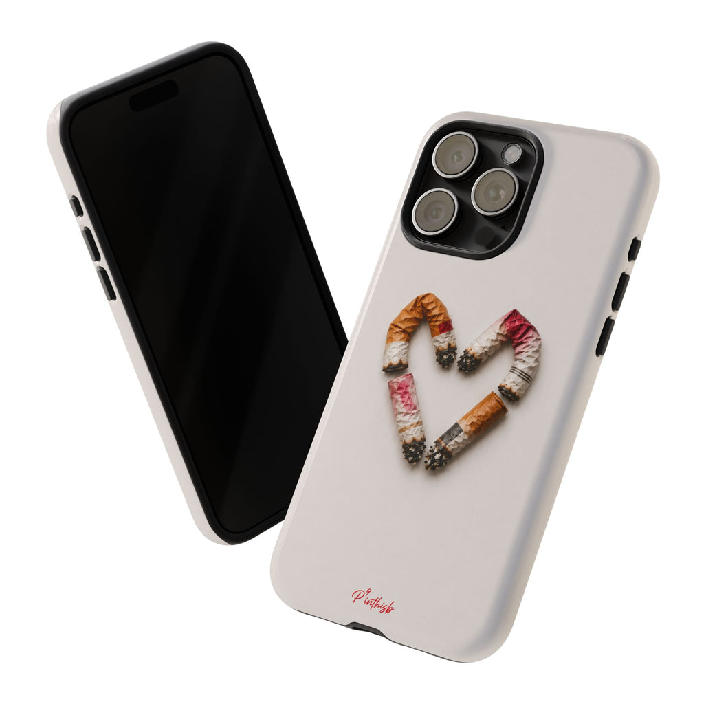 Cigarette Butts Heart Tough Case