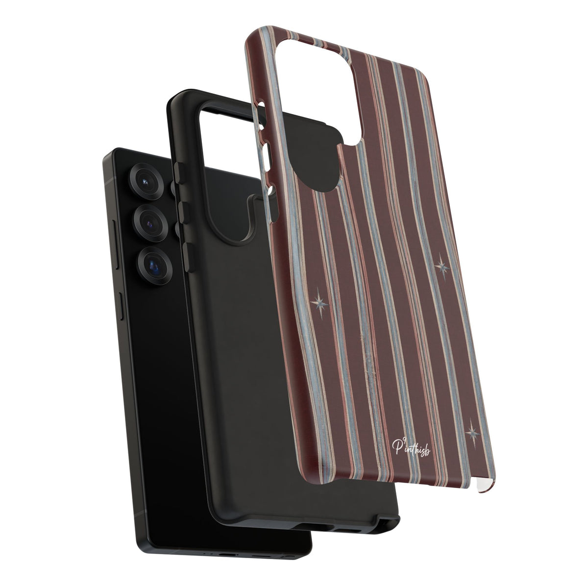 Retro Red & Cream with Star Accents Phone Case