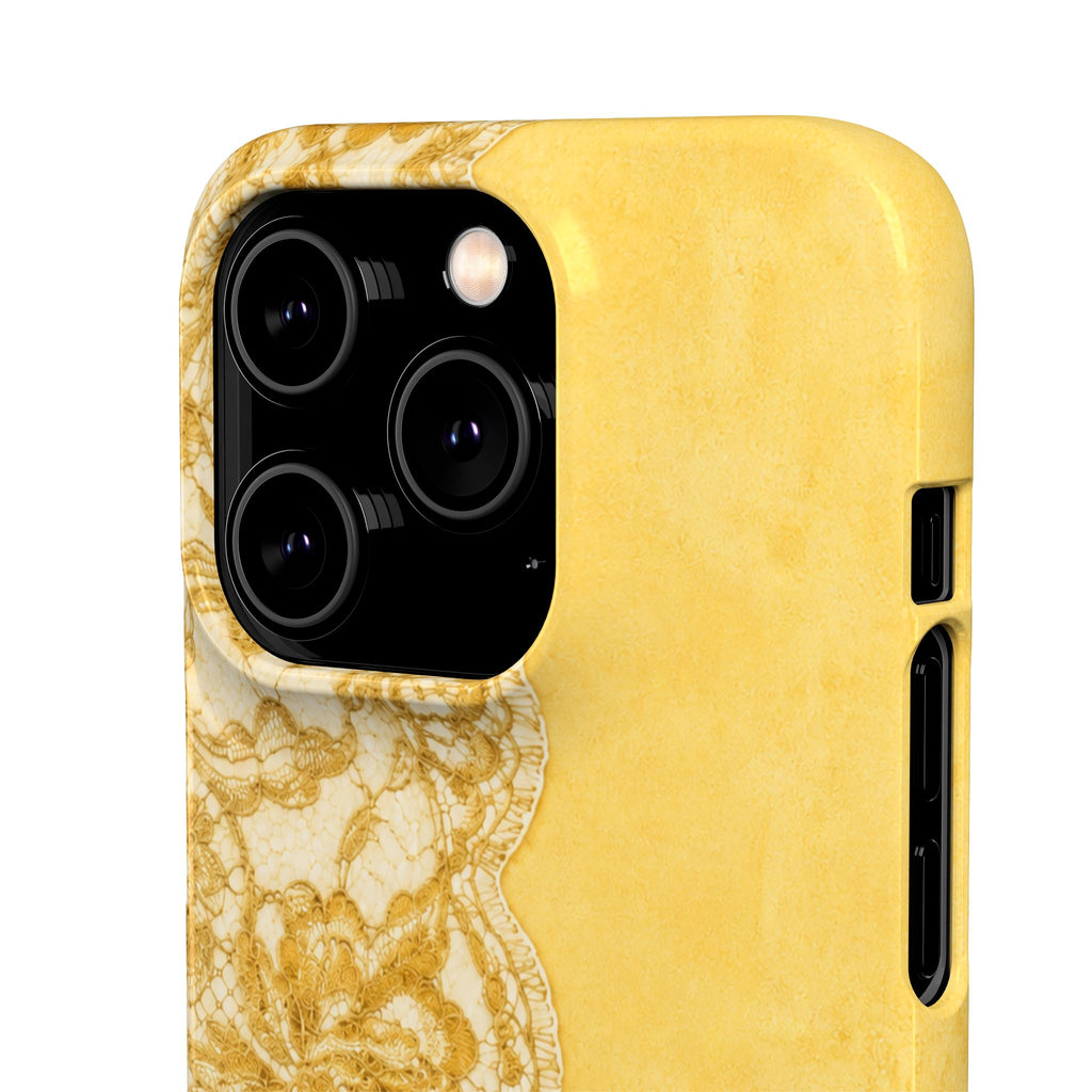 Yellow Vintage Lace Snap Case