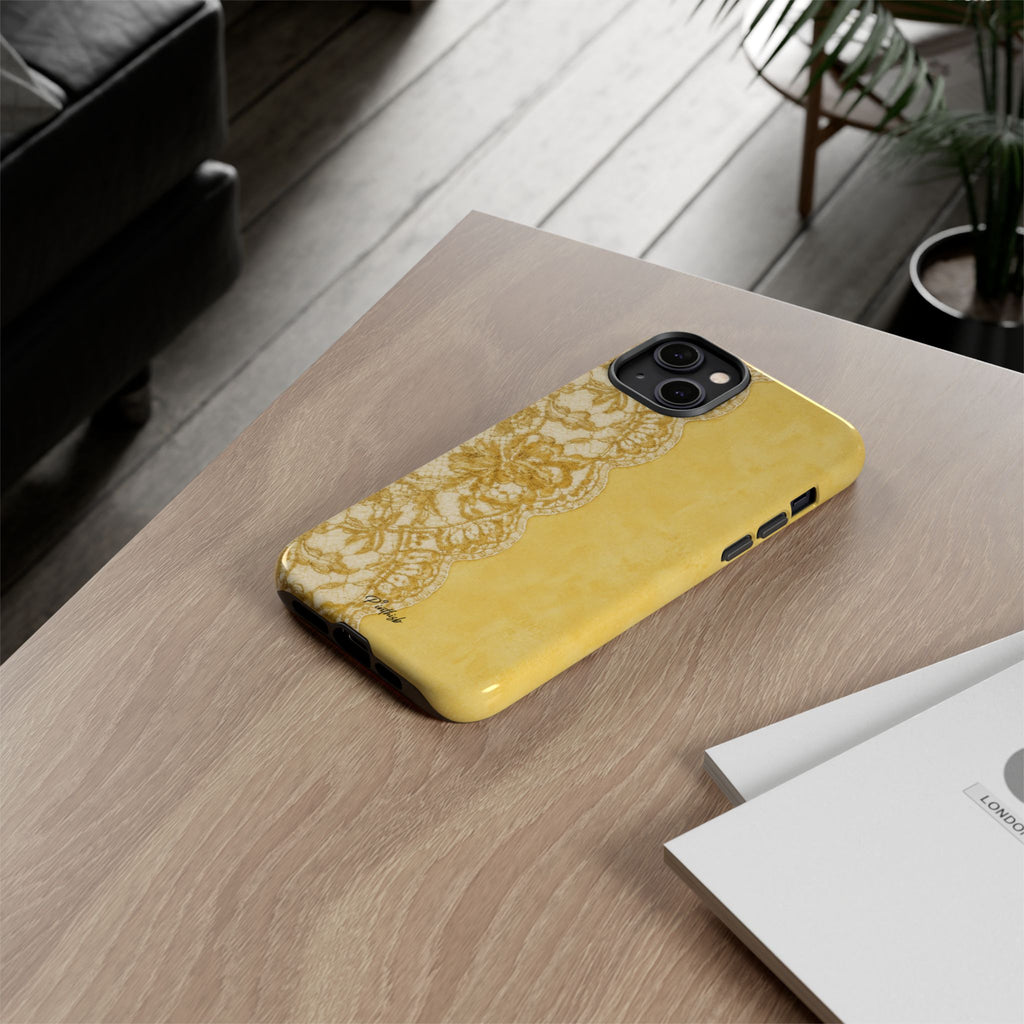 Yellow Vintage Lace Tough Case