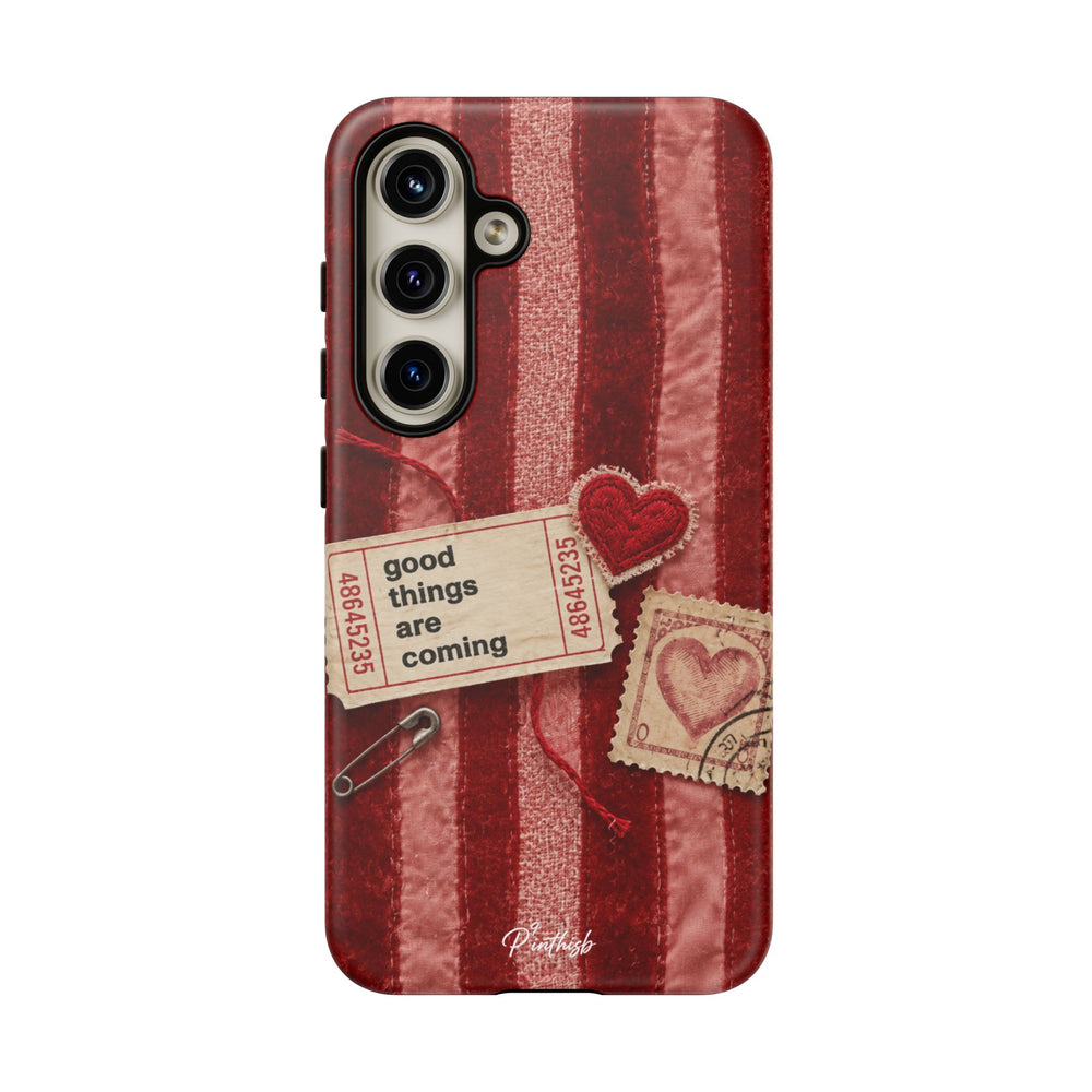 “Good Things Are Coming” Red Phone Case