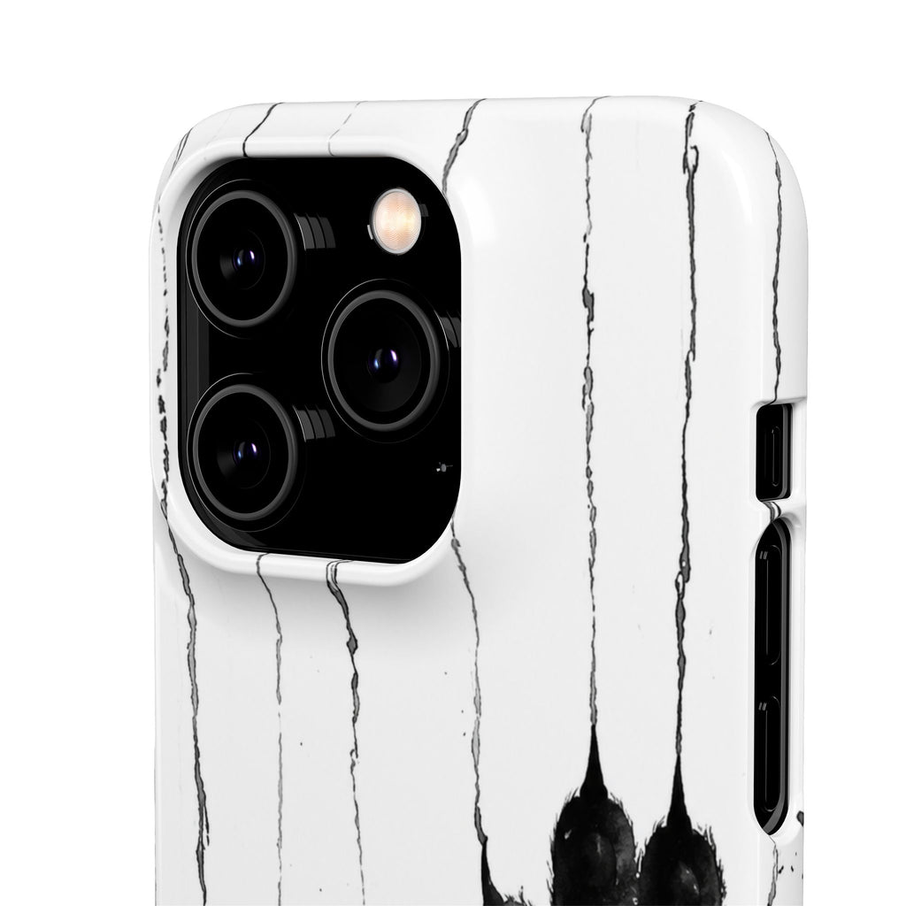 Black Ink Paw Print Snap Case