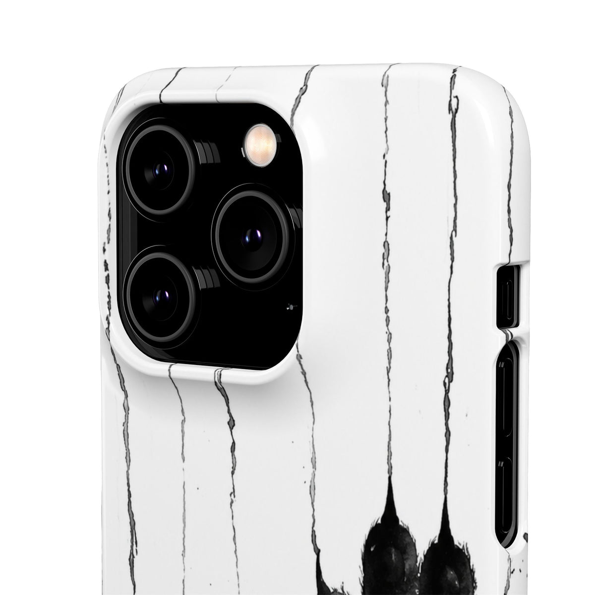 Black Ink Paw Print Snap Case