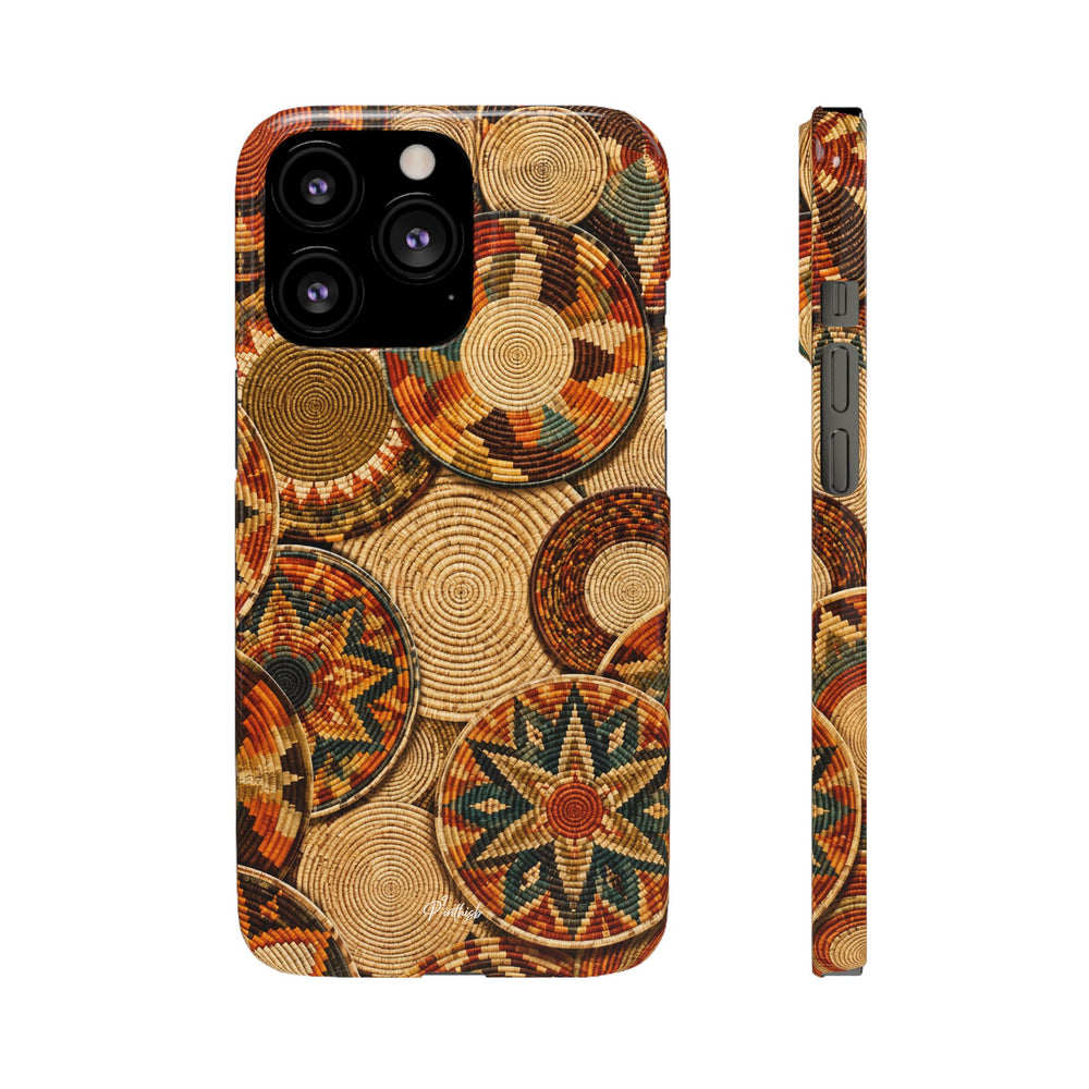 Bohemian Woven Basket Pattern Snap Case