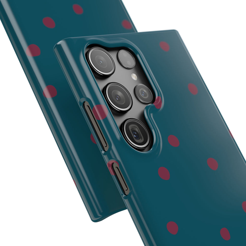 Teal & Burgundy Polka Dot Snap Phone Case